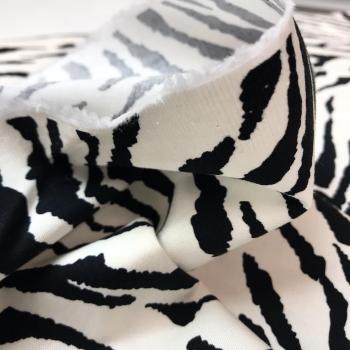 Baumwollsatin Zebra creme schwarz Italien